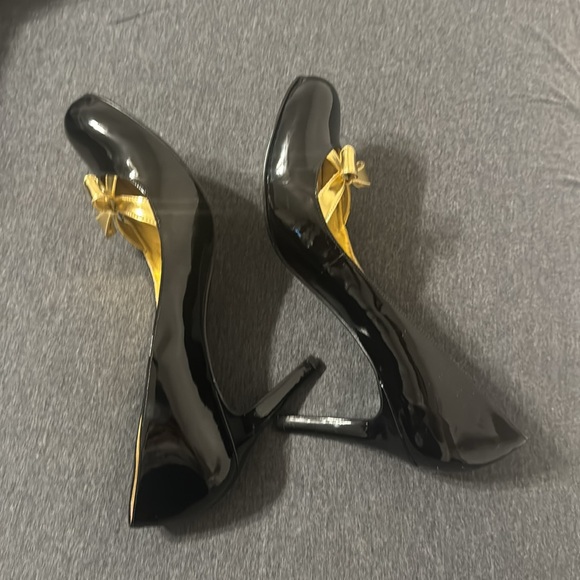 Black and gold heels pumps size women’s 10 - Picture 4 of 9